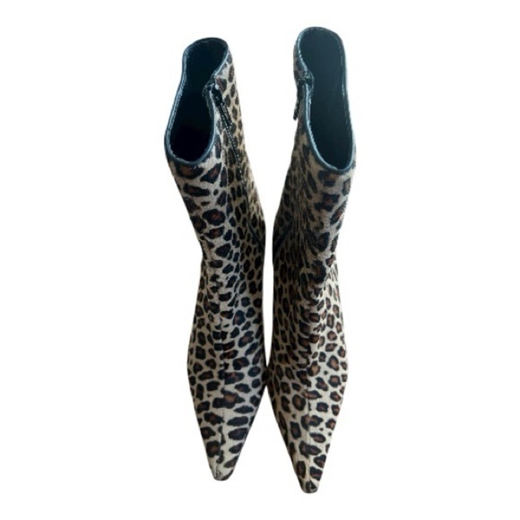 Casual Corner Calf hair leopard print boots with heels size 8 NWOT - Picture 4 of 9